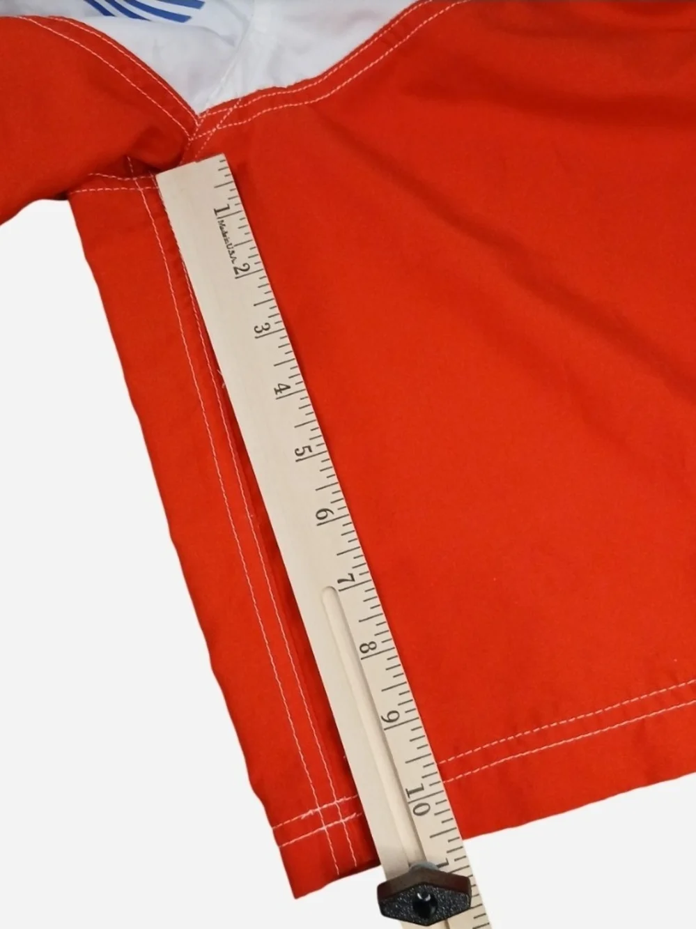 Nautica Navy and White Mesh Lined Swim Shorts Label Detail